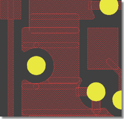 BAE Version 5.4: Layout Display Pattern Settings - Overlapping Fill Area Outlines visible