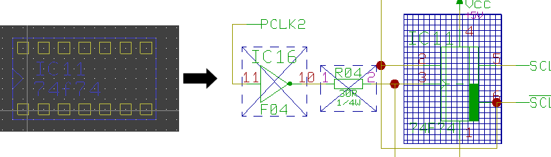 BAE Version 7.8: BAE HighEnd - Markierung des aktuell platzierten Symbols